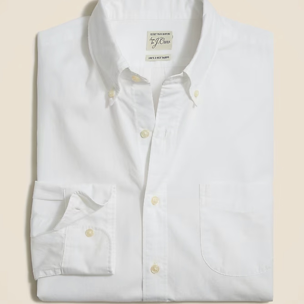 🆕 J.Crew Secret Wash Cotton Poplin Shirt - Classic XL - Sea Sand - NWT